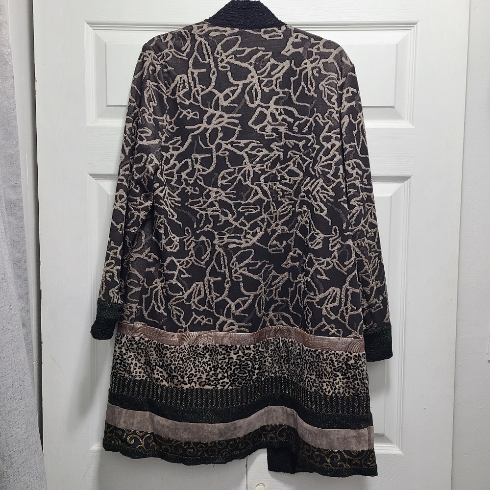 CHICOS DUSTER PATCHWORK JACQUARD PATTERN TEXAS TA… - image 9